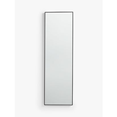 John Lewis Simple Rectangular Hall Mirror, 136 x 41cm Black | H136 x W41 x D3.3cm