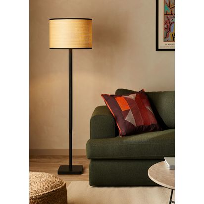 John Lewis Serenity Natural Woven Floor Lamp Natural | H147.3 x Dia.40.6cm