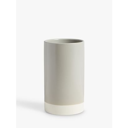 John Lewis Dipped Stoneware Utensil Holder, Grey Grey | H20.2 x Dia.11.8cm