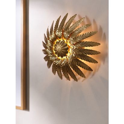 John Lewis Montserrat Leaf Semi Flush Ceiling Light Gold | H18 x W45 x D45cm