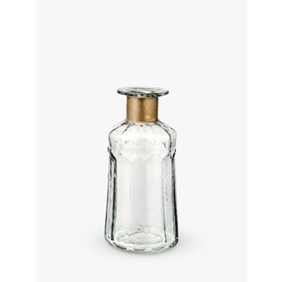 Nkuku Chara Decorative Glass Bottle Vase, Clear Clear | H23 x Dia.9cm