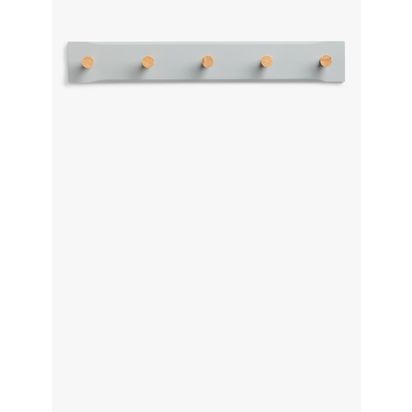 John Lewis Shaker 5 Hook Hanging Rack, FSC-Certified (Ash Wood) Grey | H7.50cm * W8.00cm * D57.00cm