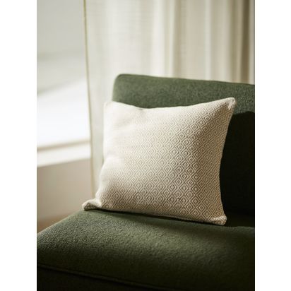 John Lewis Diamonds Cushion Natural | H45 x W45cm