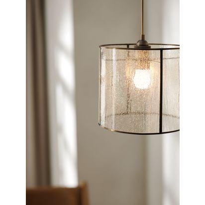 John Lewis Leighton Easy-to-Fit Bubble Glass Ceiling Shade Clear | H22 x Dia.25cm