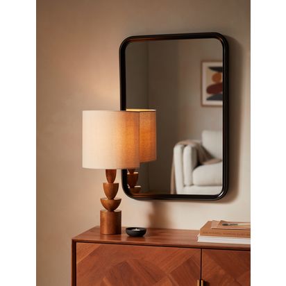 John Lewis Timeless Hallway Wall Mirror, 125 x 53.5cm, Black Black | 125 x 53.5 x 4cm