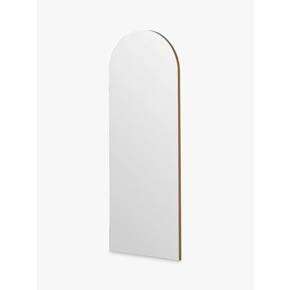 Yearn Delicacy Arched Wood Frame Wall Mirror, 120 x 45cm Gold | H120 x W45 x D2cm