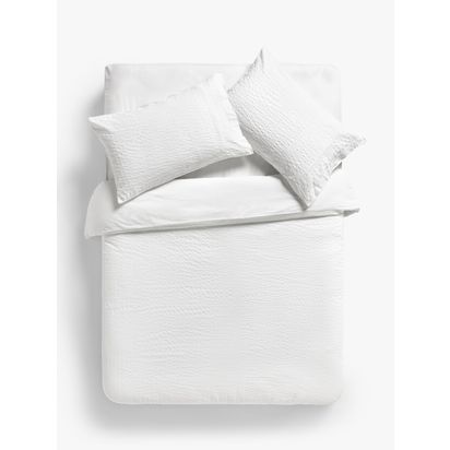 John Lewis Mini Waffle Bedding White | Super king duvet cover