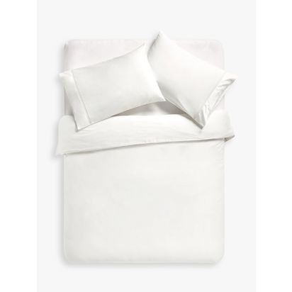 John Lewis Soft and Silky Garda Lattice Stitch Egyptian Cotton 400 Thread Count Bedding Cream | H260.00cm * W220.00cm