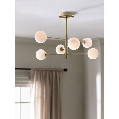 John Lewis Parity 6 Arm Ceiling Light Brass | H40 x Dia.65cm