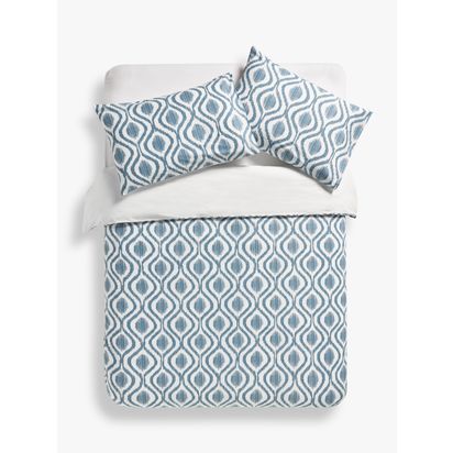 John Lewis Trellis Ikat Duvet Cover Set Midnight Blue | H1.00cm * W260.00cm * D220.00cm