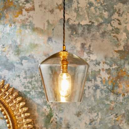 Regular Demijohn pendant in clear blown glass