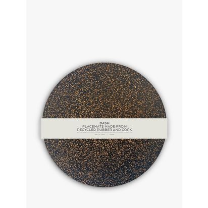 LIGA Dash Cork Round Placemats, Set of 4, Multi Multi | H0.8 x Dia.30cm