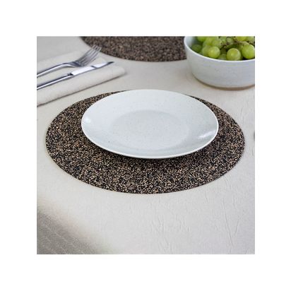 LIGA Dash Cork Round Placemats, Set of 4, Multi Multi | H0.8 x Dia.30cm
