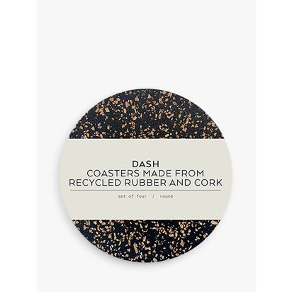 LIGA Dash Cork Round Coasters, Set of 4, Multi Multi | H0.8 x Dia.10cm