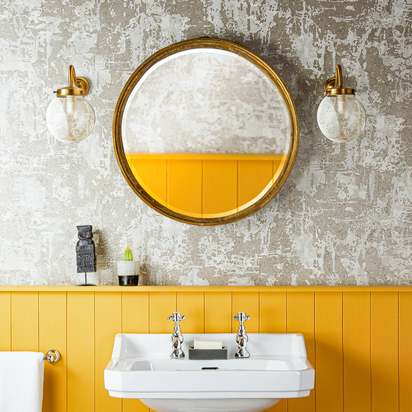 Smaller Feathers mirror in antiqued gold