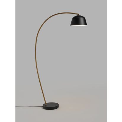 John Lewis Metal Arc Floor Lamp, Black/Brass Black/Brass | H174.60 x W106.70 x D30.50cm