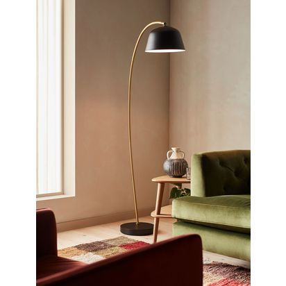 John Lewis Metal Arc Floor Lamp, Black/Brass Black/Brass | H174.60 x W106.70 x D30.50cm