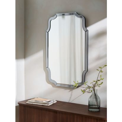 John Lewis Smoke Edge Wall Mirror, 90 x 60cm, Smoke Smoke | H90 x W60 x D2cm
