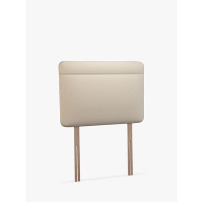 John Lewis Theale Upholstered Headboard, Single Brushed Tweed Beige | H52 x W90 x D4cm