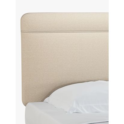 John Lewis Theale Upholstered Headboard, Single Brushed Tweed Beige | H52 x W90 x D4cm