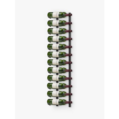 Final Touch Wall-Mounted Metal Wine Rack, 24 Bottle Black | H120 x W20 x D23cm