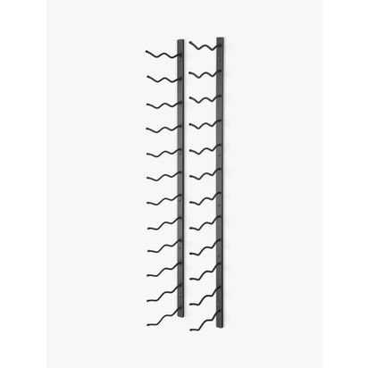 Final Touch Wall-Mounted Metal Wine Rack, 24 Bottle Black | H120 x W20 x D23cm