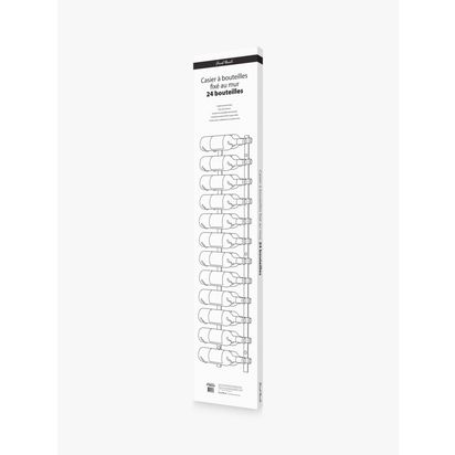 Final Touch Wall-Mounted Metal Wine Rack, 24 Bottle Black | H120 x W20 x D23cm