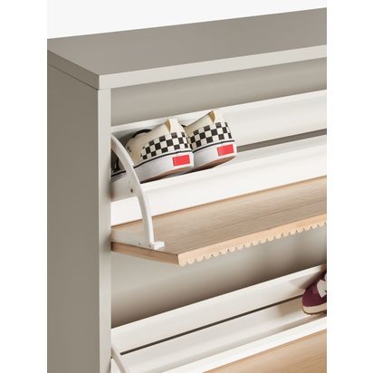 John Lewis Ridge Shoe Storage Rack, 2 Tier Grey | H105.50CM X W25.00CM X L 79.60CM