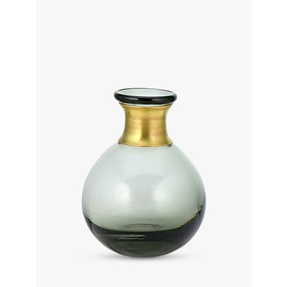 nkuku Miza Glass Globe Vase Smoke | H11 x Dia.8cm