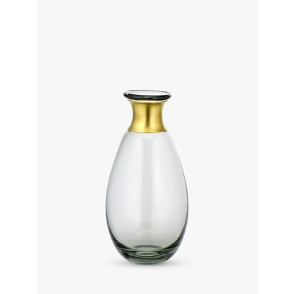 nkuku Miza Glass Globe Vase Smoke | H11 x Dia.8cm