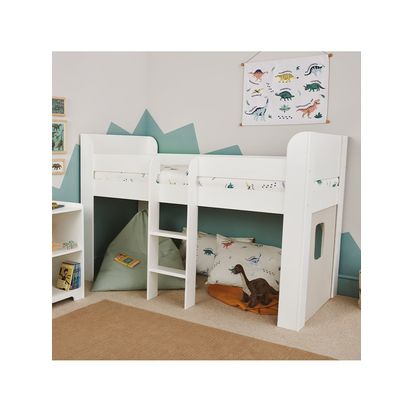 Great Little Trading Co Paddington Mid Sleeper Bed Frame, White White | H130 x W197 x D106.5cm