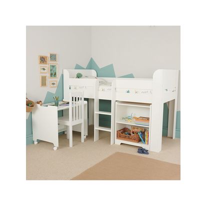 Great Little Trading Co Paddington Mid Sleeper Bed Frame, White White | H130 x W197 x D106.5cm