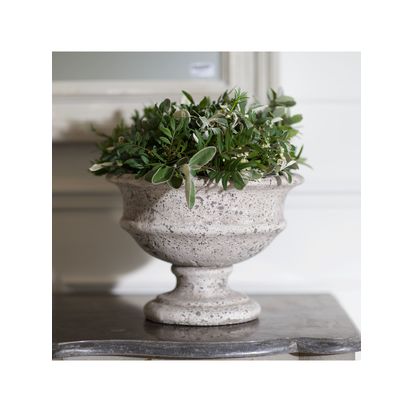 One.World Birkdale Terracotta Indoor Urn Plant Pot, H22cm, Natural Stone Natural Stone