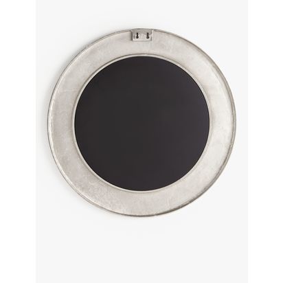 John Lewis Lunar Scratch Round Mirror, 74cm, Silver Silver | H74 x W1.50 x D74cm