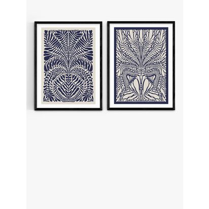 EAST END PRINTS Alisa Galitsyna 'Foliage' Framed Print, Set of 2 Black Frame | 53.4 x 43.4cm