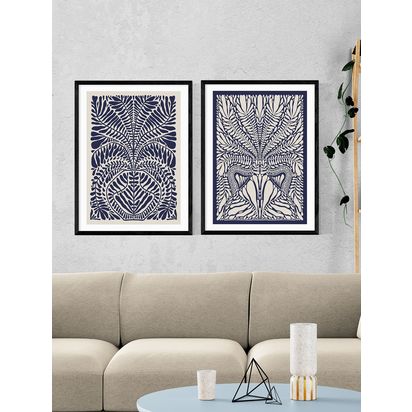 EAST END PRINTS Alisa Galitsyna 'Foliage' Framed Print, Set of 2 Black Frame | 53.4 x 43.4cm