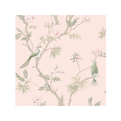 Galerie Classic Bird Trail Wallpaper Pink G78493 | L10m x W53cm