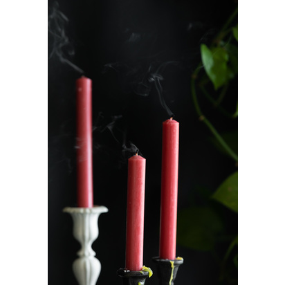 Set of 6 Dinner Candles In Pink