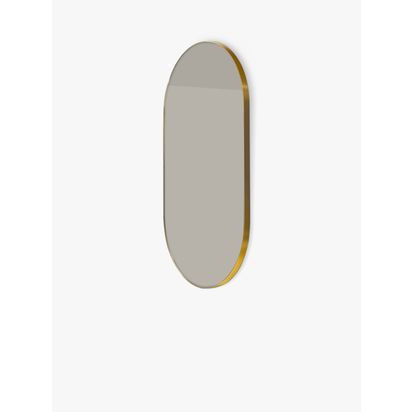 hib. Fusion Pill Bathroom Mirror, 90x50cm Brushed Brass | H90 x W50 x D2.5cm