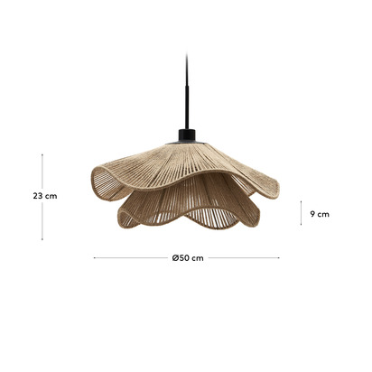 Pontos ceiling lamp shade in jute with a natural finish, Ã˜ 50 cm