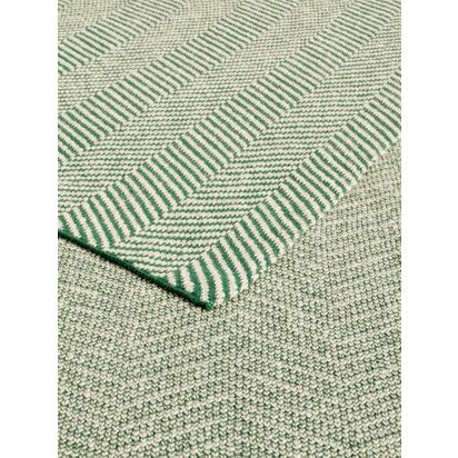 John Lewis Herringbone Knit Throw Green | W150 X L200cm