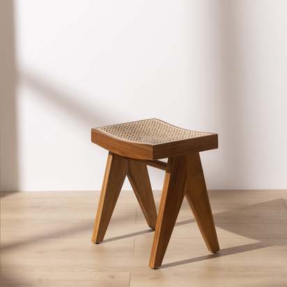 Cane Low Stool - Natural - Default Title