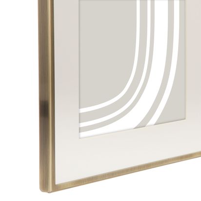 John Lewis Daya Double Photo Frame & Mount Brushed Brass | 20.7 x 31.7 x 1.3cm