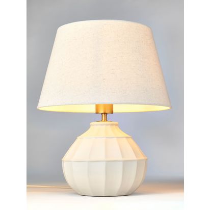John Lewis Notton Scallop Table Lamp, Distressed White Distressed White | H42 x W33.50 x D33.50cm