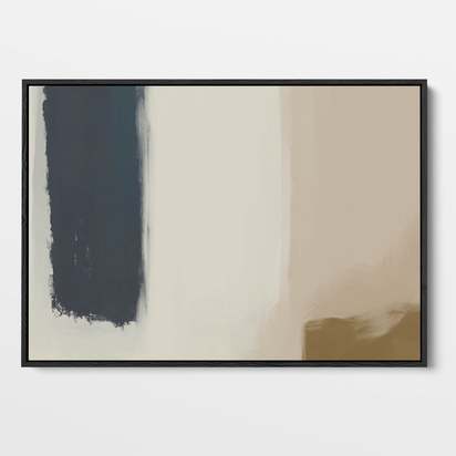 Neutral Brushed Haze Framed Canvas Art 70 x 100 cm White