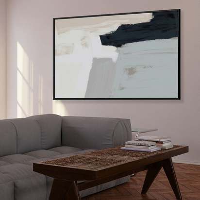 Untitled I Framed Canvas 90 x 120 cm Black