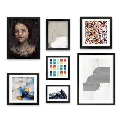 Eclectic Gallery Wall Art Black Frame