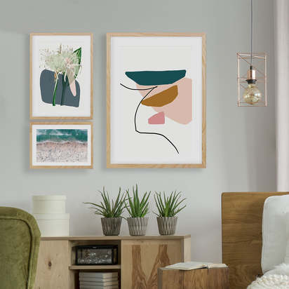 Abstract In Nature Gallery Wall Art Oak Frame