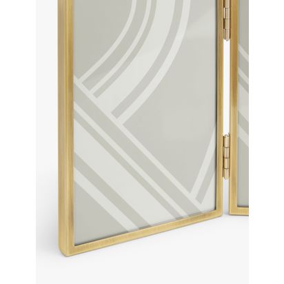 John Lewis Daya Triple Photo Frame Brushed Brass | H15.5 x W32.2 x D1.1cm