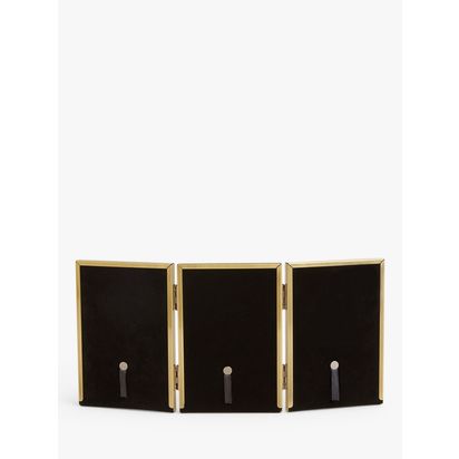 John Lewis Daya Triple Photo Frame Brushed Brass | H15.5 x W32.2 x D1.1cm